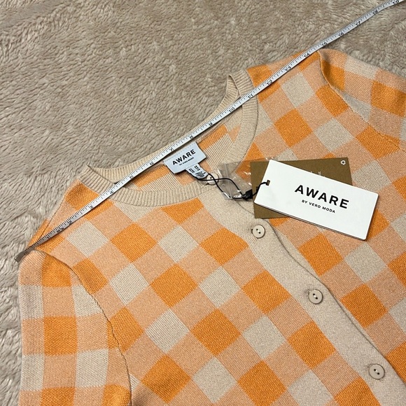AWARE Gingham Long Sleeve Knit Cardigan - Picture 7 of 12